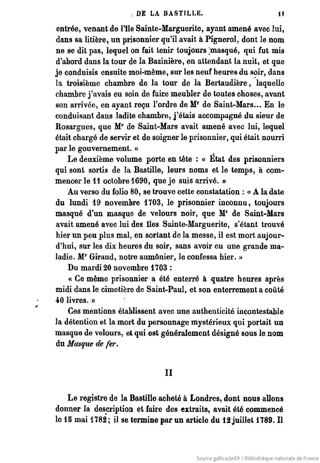 Le registre d'écrou de la Bastille