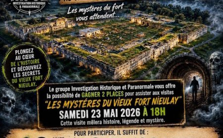 Le groupe investigation historique et paranormal vous offre la possibilité de gagner 2 places pour assister aux visites les mystères du Vieux fort Nieulay